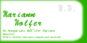 mariann wolfer business card